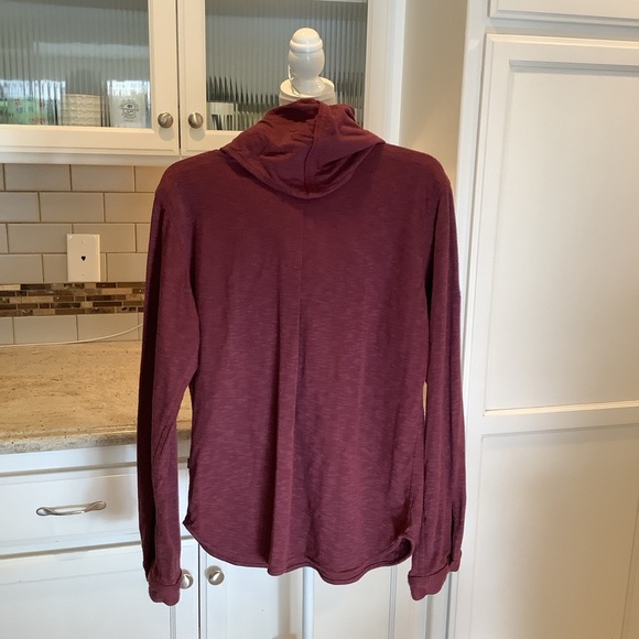 Murkobeye Burgundy Cowl Neck “Flow Shirt” Size Small Made in Bali - Picture 4 of 9